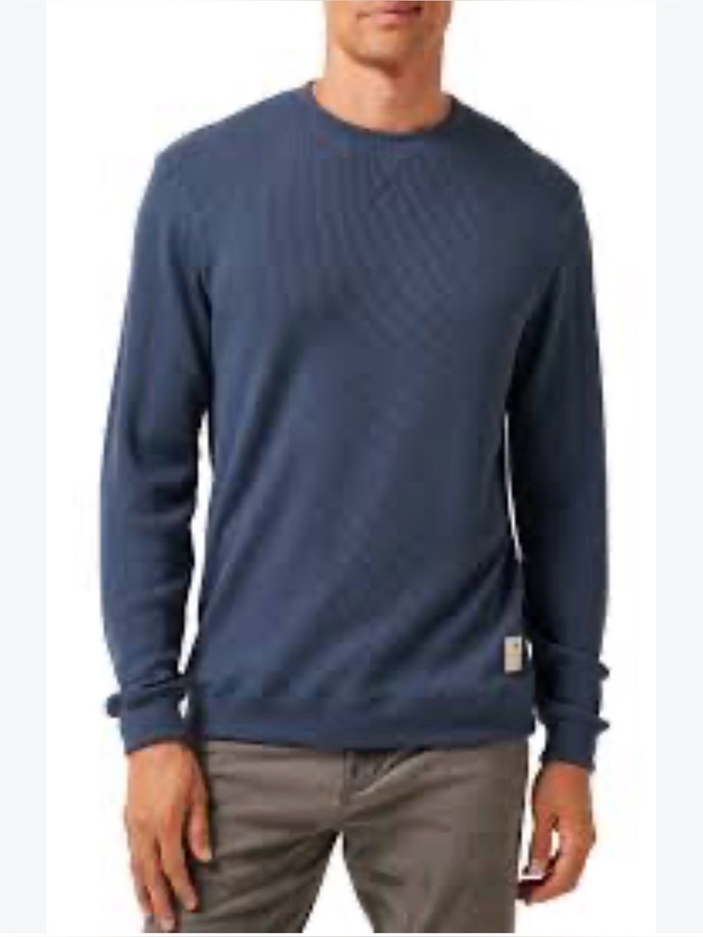 Travis Matthew Nonrev Waffle Crewneck Sweatshirt Mood Indigo/Vintage Size L $140